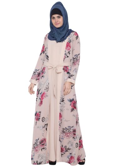 Whimsical Attached Shrug Abaya in Double Layer