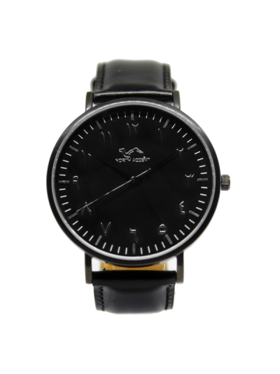 Men Black Gilbert Se Leather Arabic Watch 