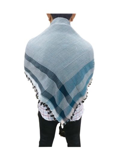 Sky Blue mixed White Arab Scarf 