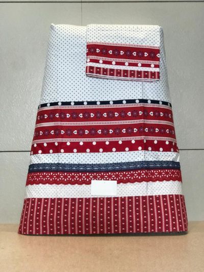 White Rida With Cotton Fabric & Cherry Smart Panneling