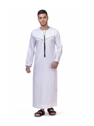 White Naziq Emirati Thobe for Men