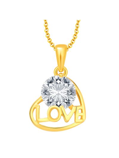 Trendy Gold Plated CZ Pendant 