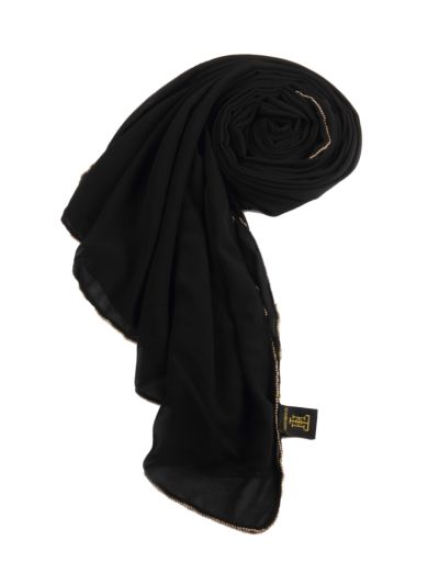 Black Gold Beaded Hijab