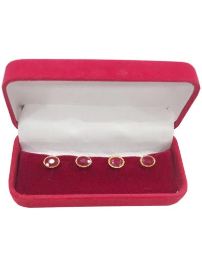 Premium Oval Shape Buttons With Red Stone
