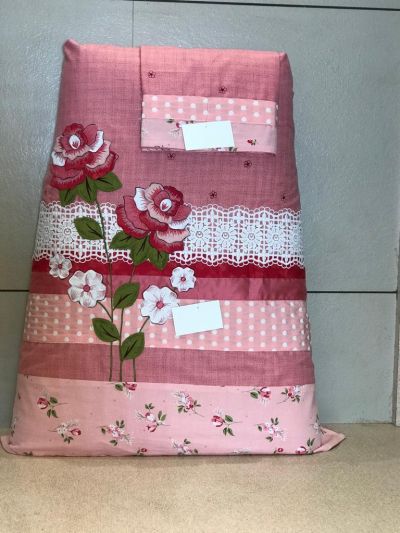 Pink Rida With Cotton Fabric And Smart Panelling Work 