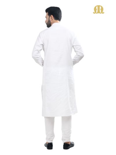 White Kali Kurta with Pajama for Men