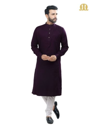 Purple Kali Kurta with Pajama for Men