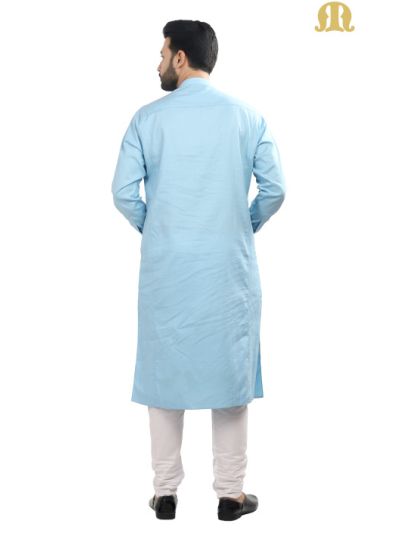 Sky Blue Kali Kurta with Pajama for Men