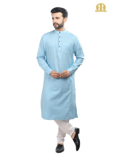 Sky Blue Kali Kurta with Pajama for Men