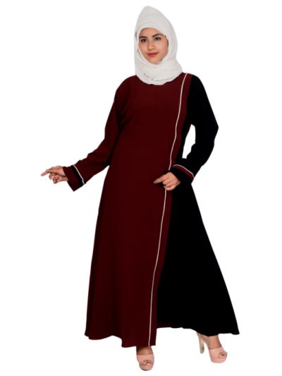 Single Layer Maroon & Black Kashibo Abaya