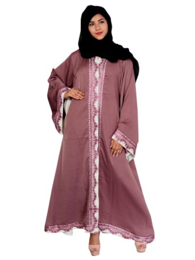 Front Open Tea Pink Nida Abaya