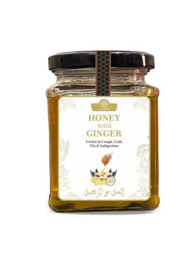 AL MASNOON Ginger Honey / Ginger Infused with Honey / 100% Natural Raw & Unprocessed 300g