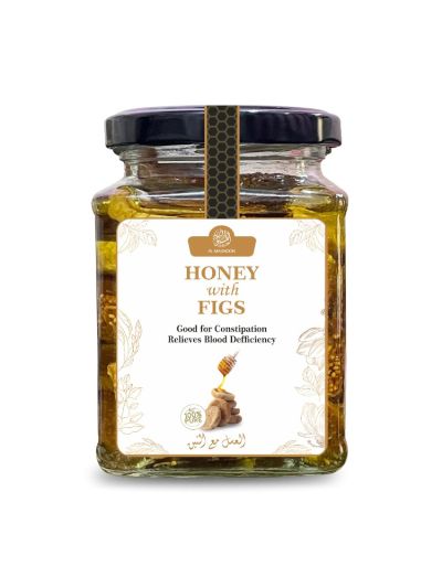 AL MASNOON Honey with Figs | Raw Organic Honey Unprocessed Unfiltered Unpasteurized Natural Honey with Fig (300 GMS)