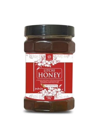 AL MASNOON Litchi Honey – Pure & Natural Honey Collected from Litchi Blossoms – Rich in Flavor, Antioxidants, and Wellness Benefits