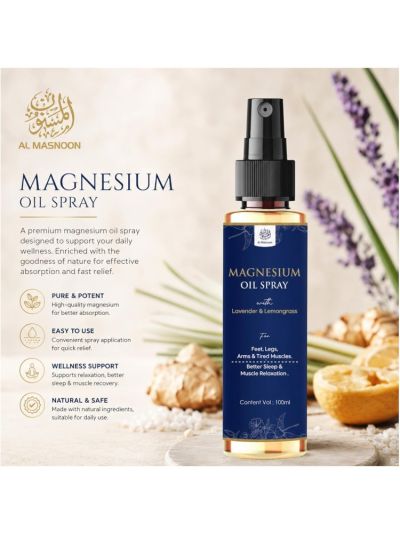 Magnesium Oil Spray for Better Sleep & Muscle Relaxation | Fast Absorbing & Non-Greasy (100 ml, Pack of 1)
