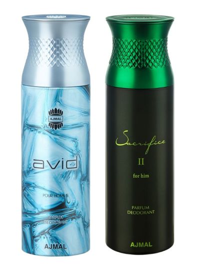 Ajmal Avid & Sacrifice II Him Deodorant (Pack of 2)