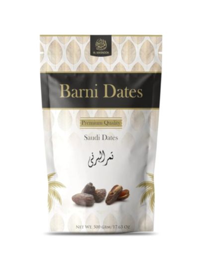 AL MASNOON Barni Dates | Saudi Fresh Dates/Barni Khajur 500g (Pack of 1)