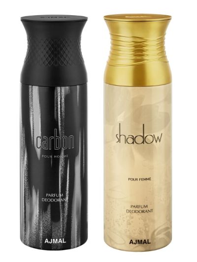 Ajmal Carbon & Shadow Her Deodorants for Men & Women (pack of 2)