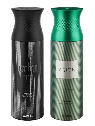 Ajmal Carbon & Vision Deodorants for Men (pack of 2)