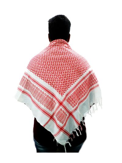 Red mixed White Arab Scarf