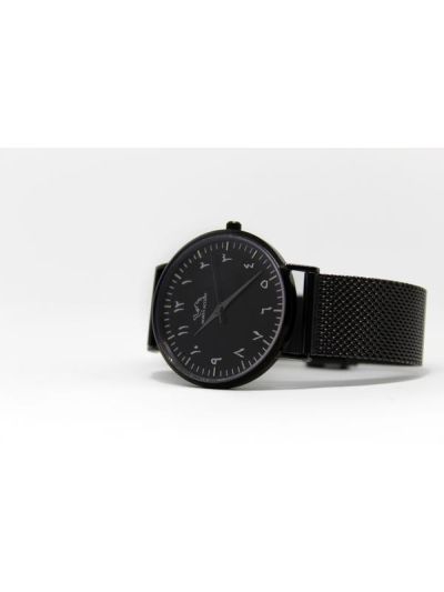Women Black & Silver Stainless Steel Arabic Watch 