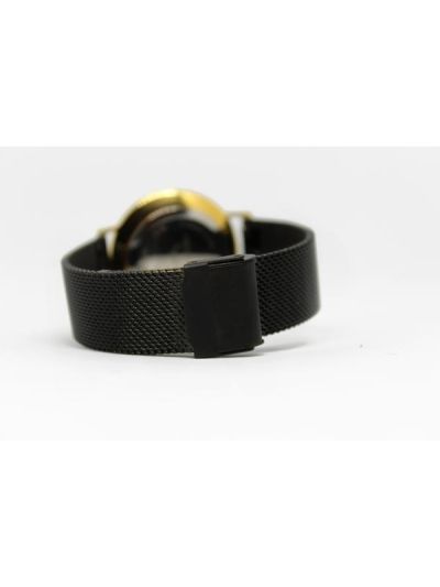 Women Black & Gold Stainless Steel Arabic Watch 