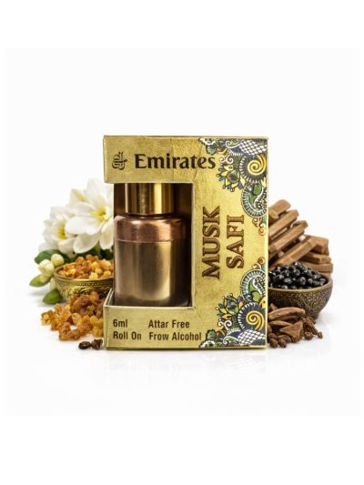 Emirates Musk Safi Attar | Pure White Musk, Soft Florals, Amber | 6ml