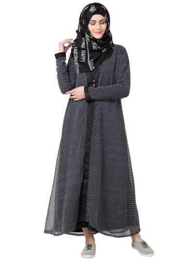 Black Check Kimono Abaya