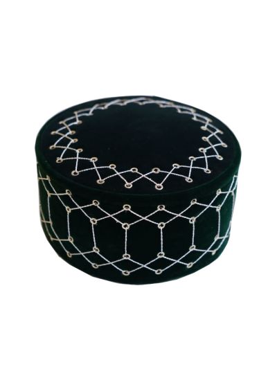 Green & White Sufi Cap