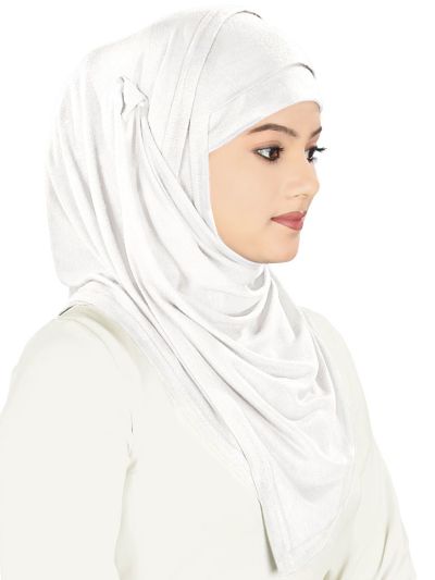 Instant Jersey Hijab & Band (White)