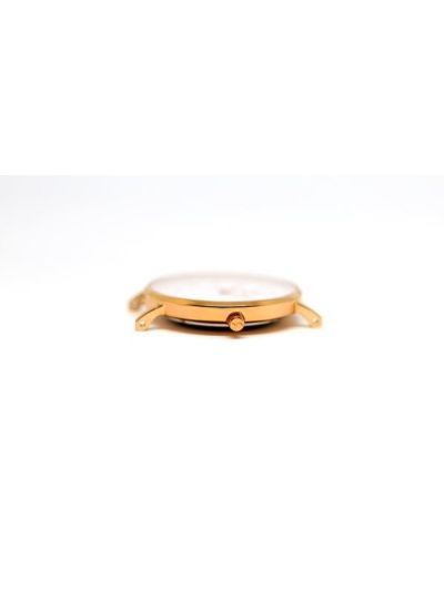 Women Rose Gold & White Stainless Steel Arabic Watch 