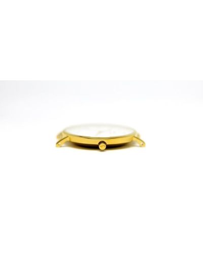 Women Gold & White Stainless Steel Arabic Watch 
