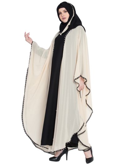 Beige New Fashion Dubai Butterfly Abaya