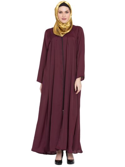 Stylish Front Open Zipper Abaya