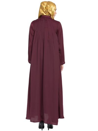 Stylish Front Open Zipper Abaya
