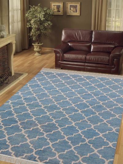 Hand Knotted Bamboo Silk Carpet 5.7ft X 7.10ft