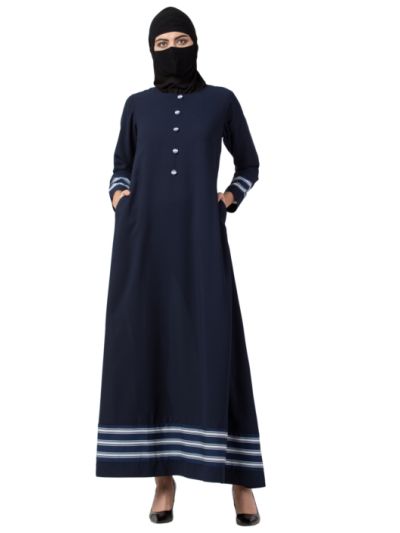 Designer Abaya With Striped borders