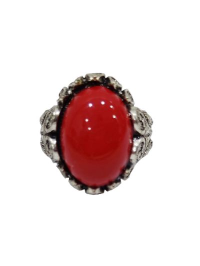 Red Men's Ottoman Oval Design Ring