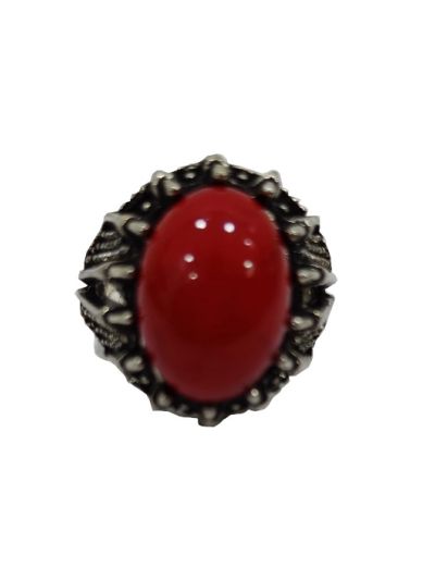 Red Men's Ottoman Oval Design Ring