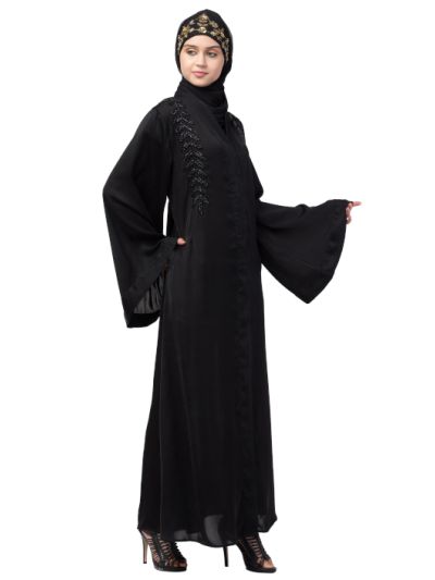 Hand Work Front  & Back Front Open Dubai Abaya