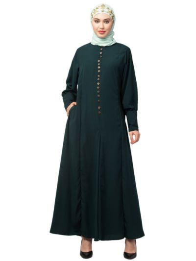 Long Cuff Buttons Till Waist Umbrella Abaya