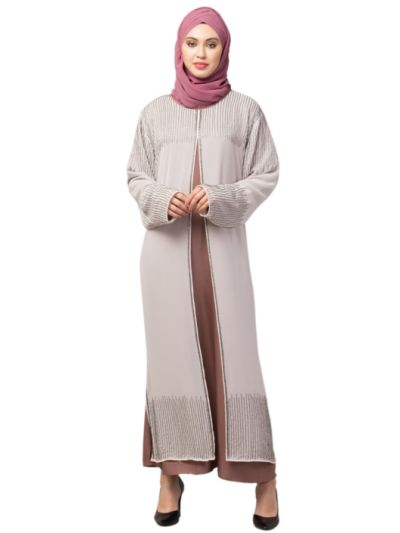 Two Layers Hand work Party Wear Abaya