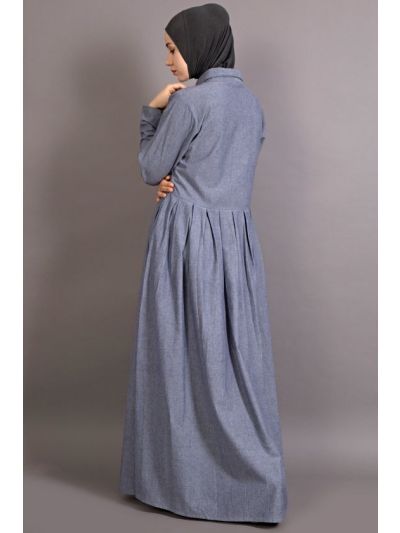 Blue Shirt Collar Executive Abaya