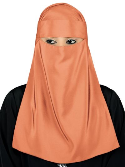 Lamah Niqab + Square Hijab + Head Band (Orange)