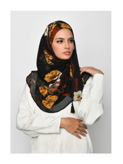 Once Upon a Time Printed Crinkled Chiffon