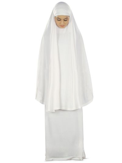 Dua Prayer Set (Hijab + Long Skirt) White