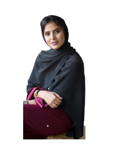 Black Pleated Metallic Hijab