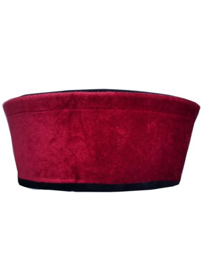 Red & Black Velvet Sufi Cap
