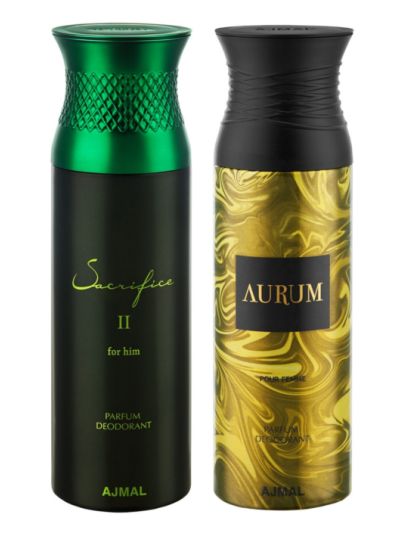 Ajmal Sacrifice II Him & Aurum Deodorants for Men & Women (pack of 2)