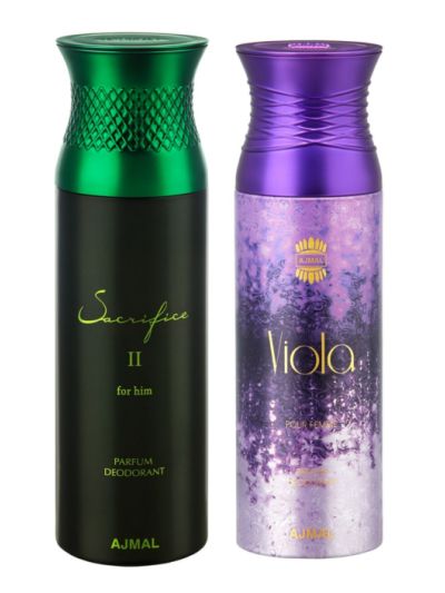 Ajmal Sacrifice II Him & Viola Deodorants for Men & Women (pack of 2)